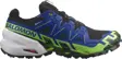 Salomon Spikecross 6 GORE-TEX i svart, blått og grønt med pigger i yttersålen