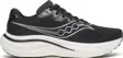 Saucony Ride 19 løpesko for dame i svart med sølvfarget logo, sett fra siden