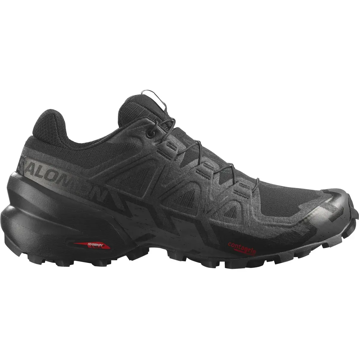 Salomon Speedcross 6 terrengløpesko for dame i svart med grove knotter under sålen