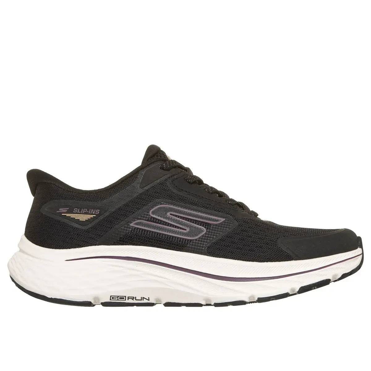 Skechers Go Run Consistent 3 løpesko for dame i svart med hvit såle og faste strikkesnører
