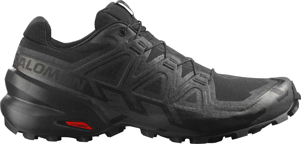 Salomon Speedcross 6 terrengløpesko for herre i svart med dype knotter under sålen